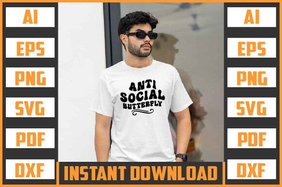 ANTI SOCIAL BUTTERFLY SVG Graphics & Crafts