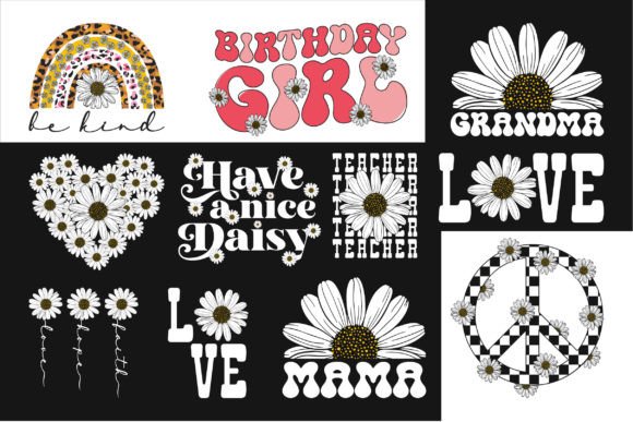 Daisy Floral SVG Sublimation Bundle: Graphics for Crafts