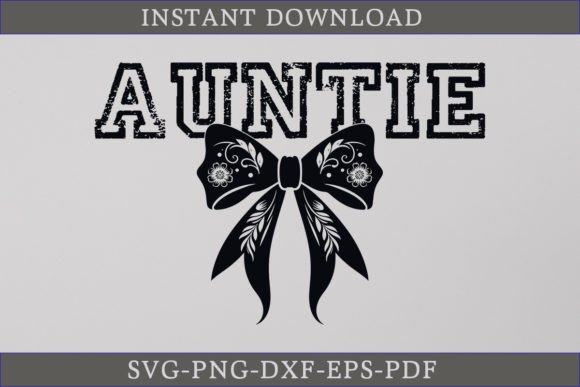 Halloween Auntie SVG Coquette Black Bow