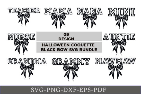Halloween Coquette Black Bow SVG Bundle