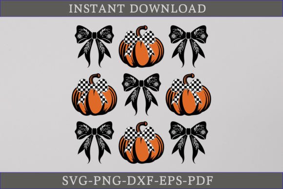 Halloween Coquette Bow Pumpkin SVG File