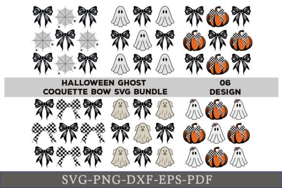 Halloween Ghost Coquette Bow SVG Bundle