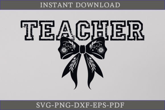 Halloween Teacher SVG Coquette Black Bow