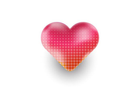 Heart Shape Sticker Graphic Vector Isola