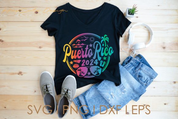 Puerto Rico 2024 Summer Vacation Svg Png: Graphics for Crafts and Content