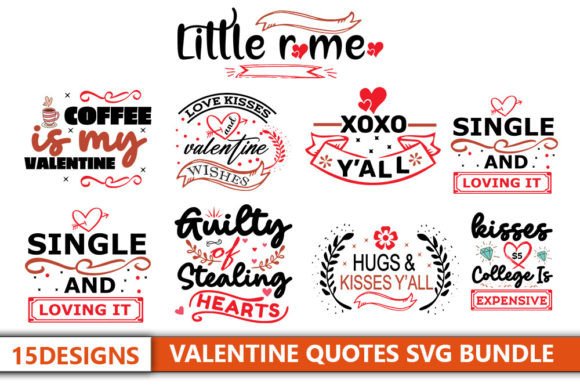 Valentine Quote Svg Bundle for Crafts and Graphics